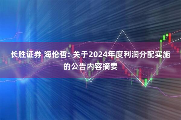 长胜证券 海伦哲: 关于2024年度利润分配实施的公告内容摘要