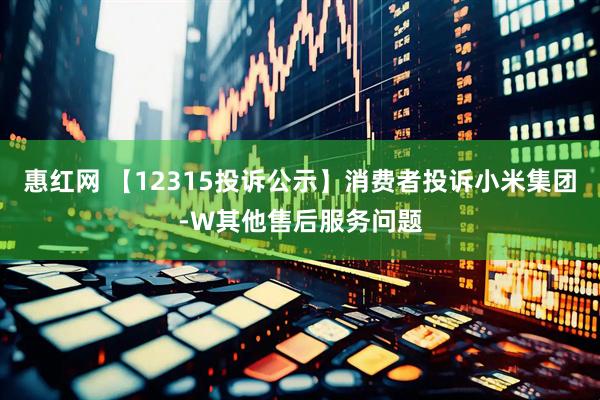 惠红网 【12315投诉公示】消费者投诉小米集团-W其他售后服务问题
