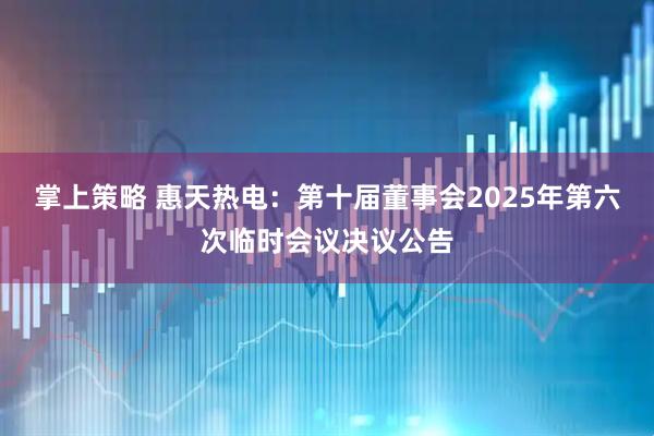 掌上策略 惠天热电：第十届董事会2025年第六次临时会议决议公告